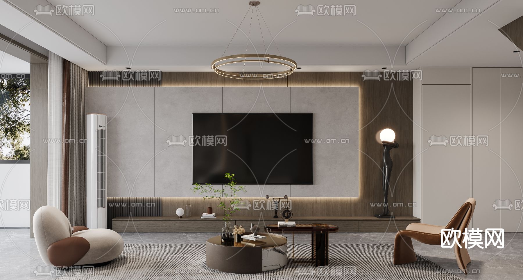 现代轻奢客餐厅3d模型