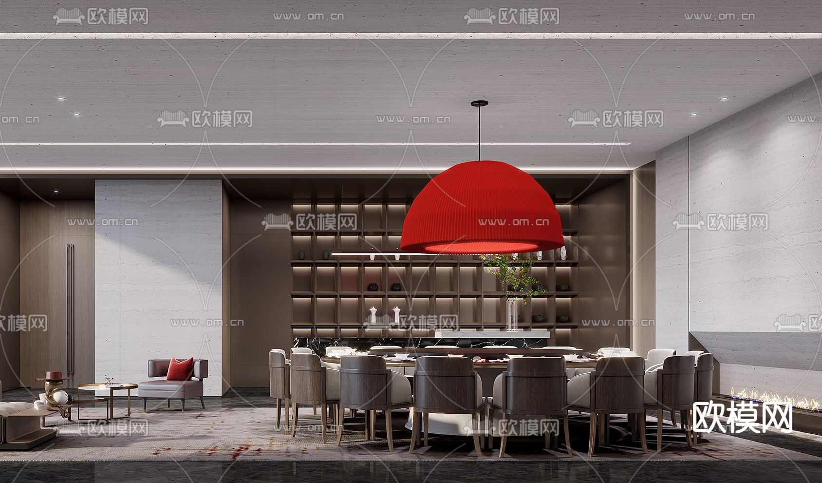 现代酒店包房3d模型