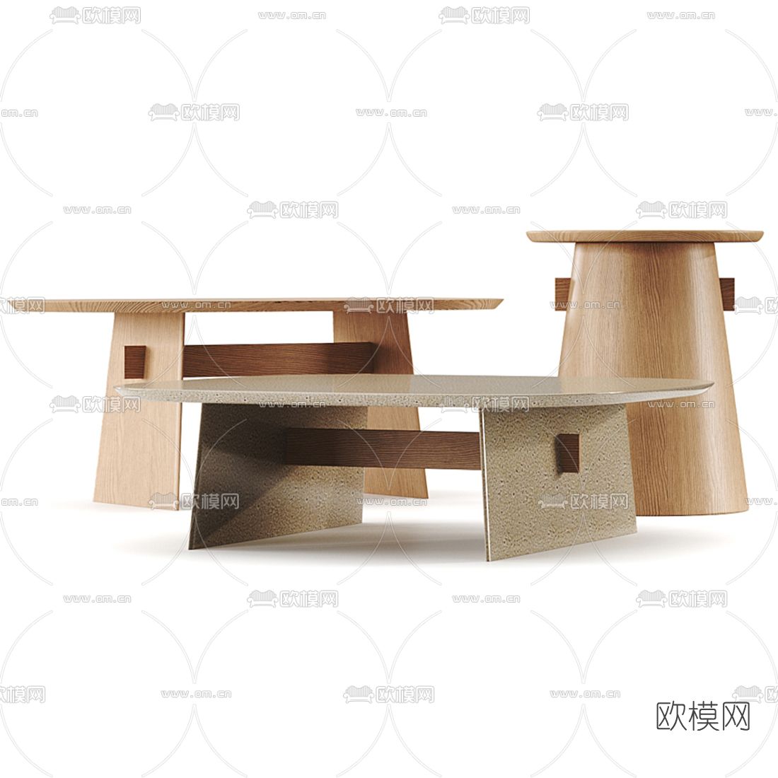 Natuzzi 圆几 茶几3d模型下载（渲染图2）