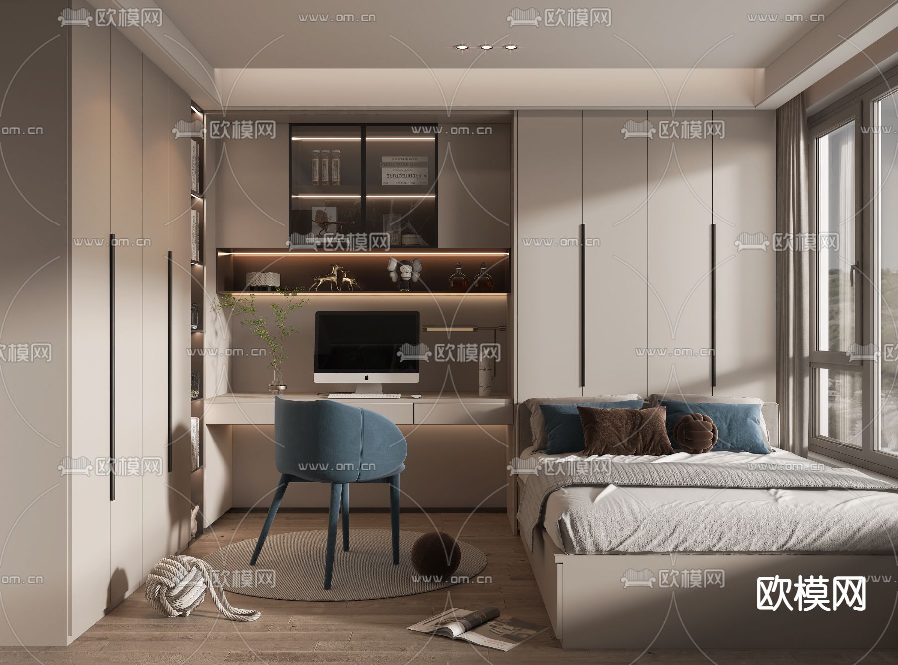 现代榻榻米卧室3d模型
