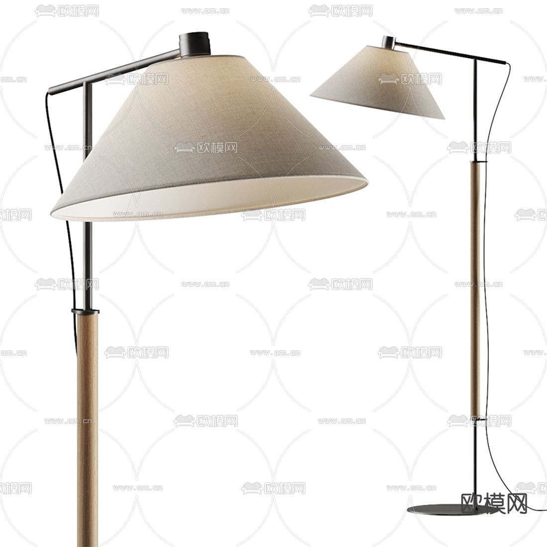 现代落地灯3d模型下载（渲染图1）