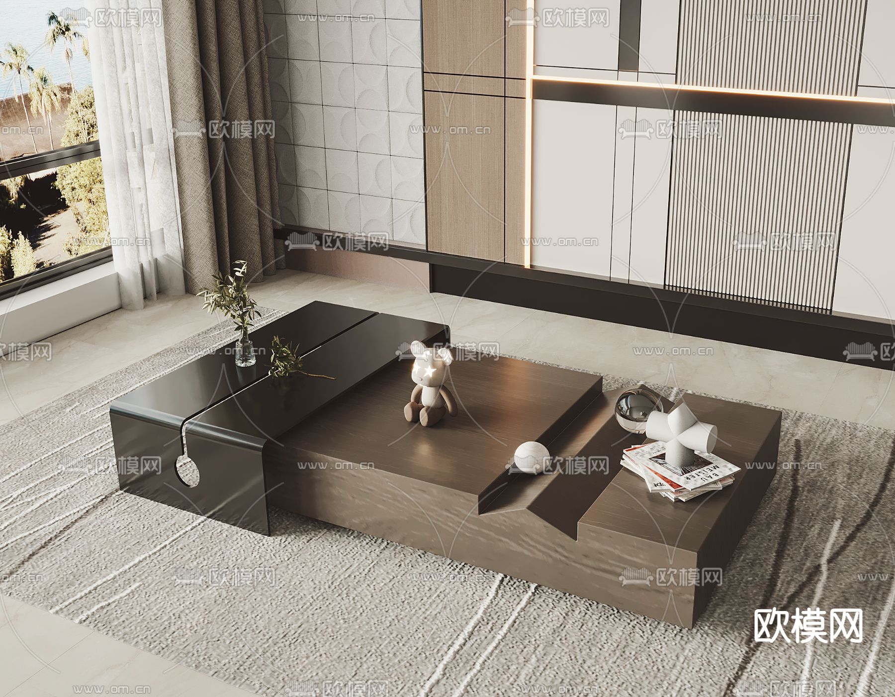 minotti 子母茶几3d模型