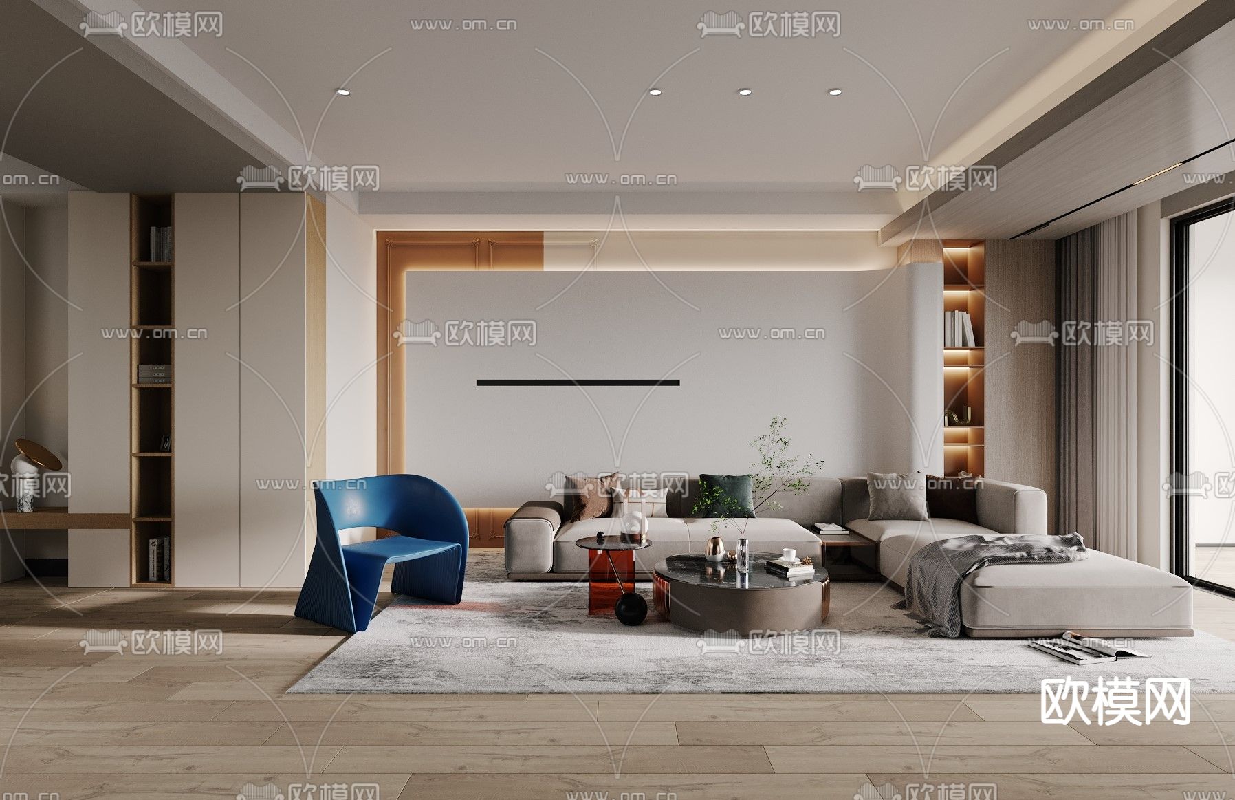 现代客厅3d模型