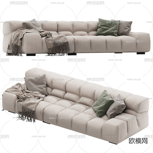 B&B Italia多人沙发3d模型下载(渲染图2)