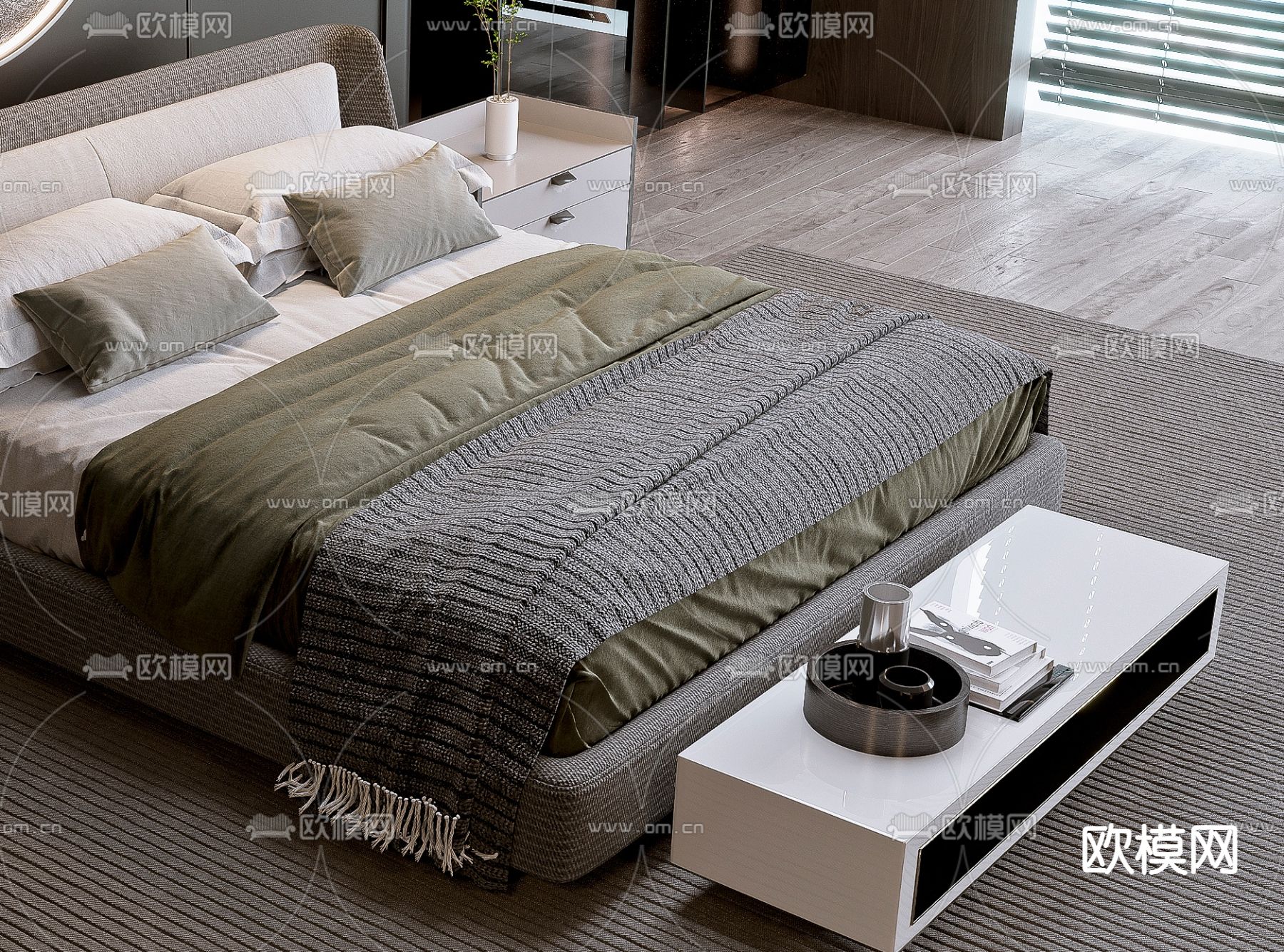 Minotti 双人床3d模型下载（渲染图2）