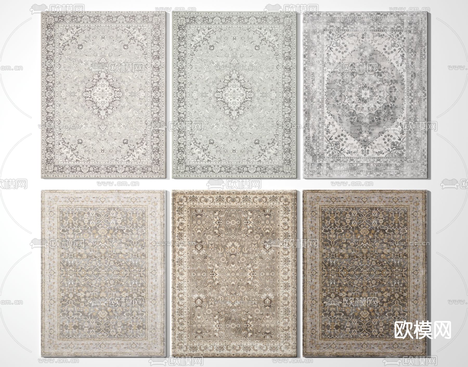 欧式花纹地毯3d模型下载