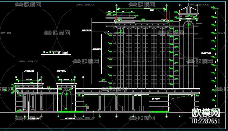 银行大楼cad施工图下载（渲染图2）
