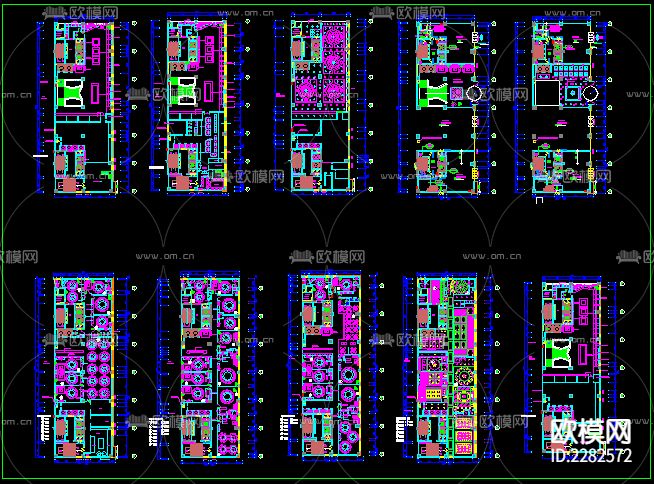酒店装修全套CAD施工图下载（渲染图1）