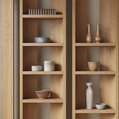  侘寂风陶罐器皿摆件su模型 