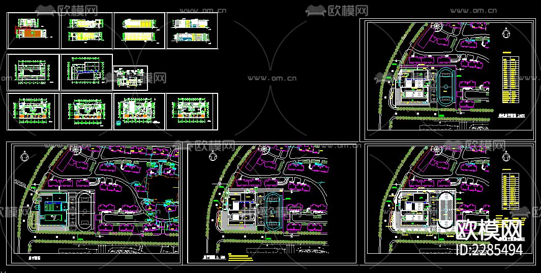 小学教学楼cad平面图下载（渲染图1）