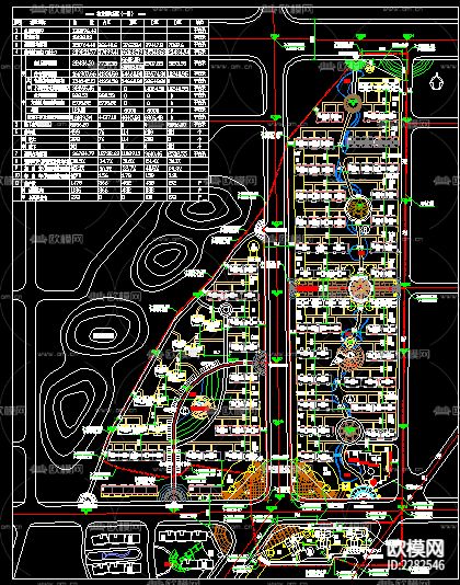 大型社区CAD施工图下载（渲染图1）