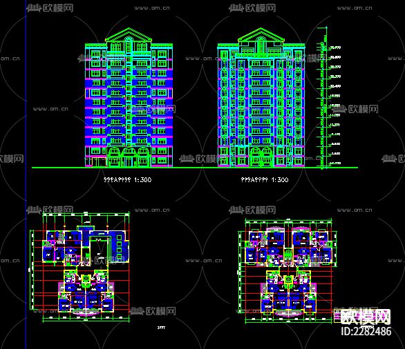 小高层建筑CAD施工图下载（渲染图1）