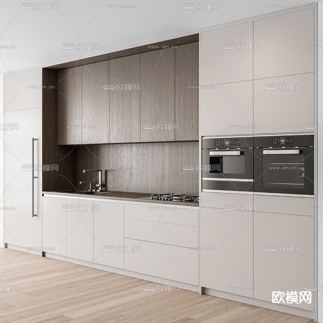 现代橱柜3d模型下载（渲染图1）