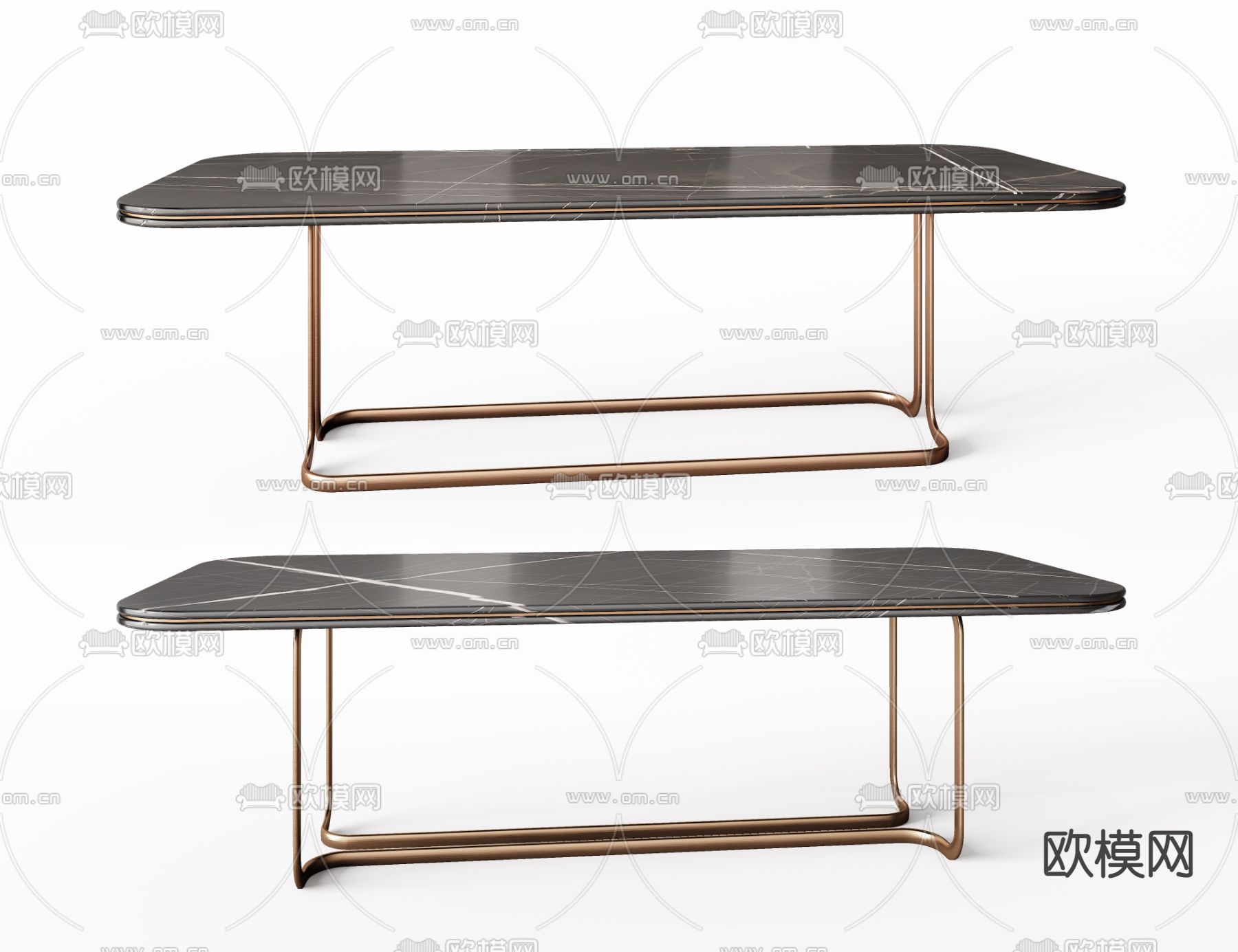 Minotti 米洛提  条形餐桌su模型下载（渲染图1）