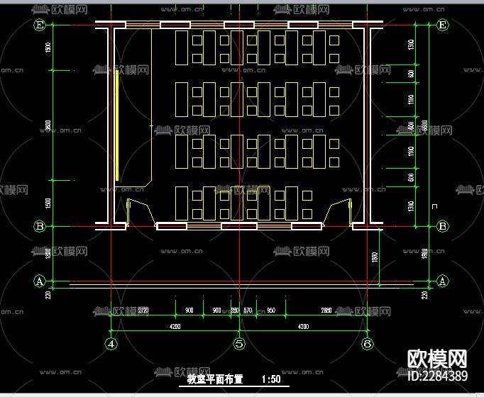 某小学教学楼全套cad施工图下载(渲染图4)