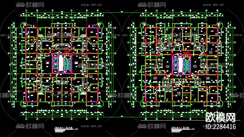 高层商住楼cad施工图下载（渲染图5）