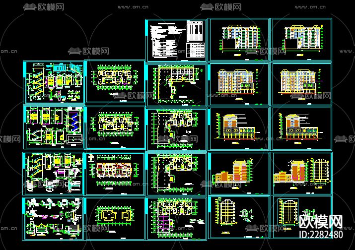 江南住宅全套建筑CAD施工图下载（渲染图1）