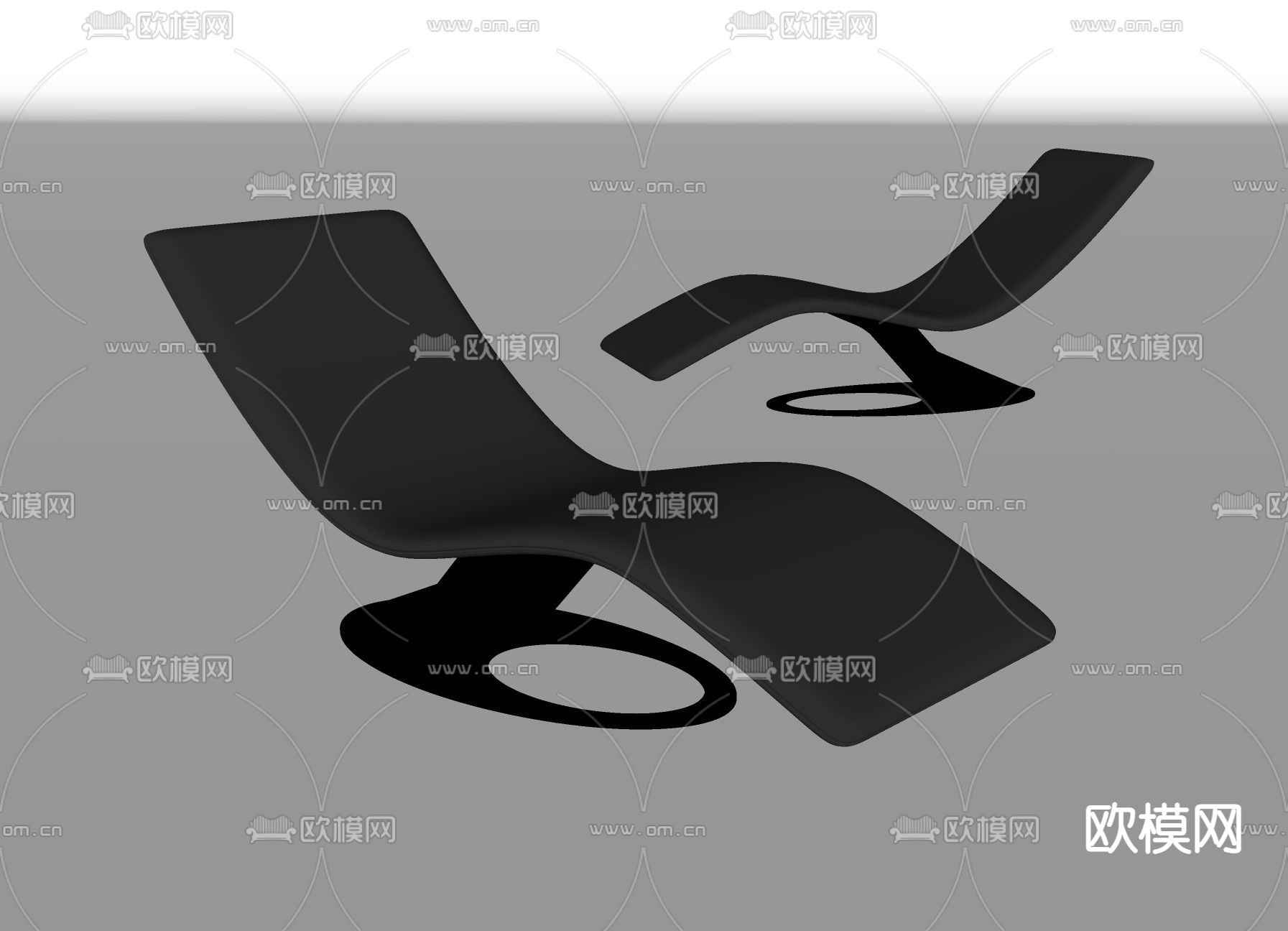 现代躺椅su模型下载（渲染图2）