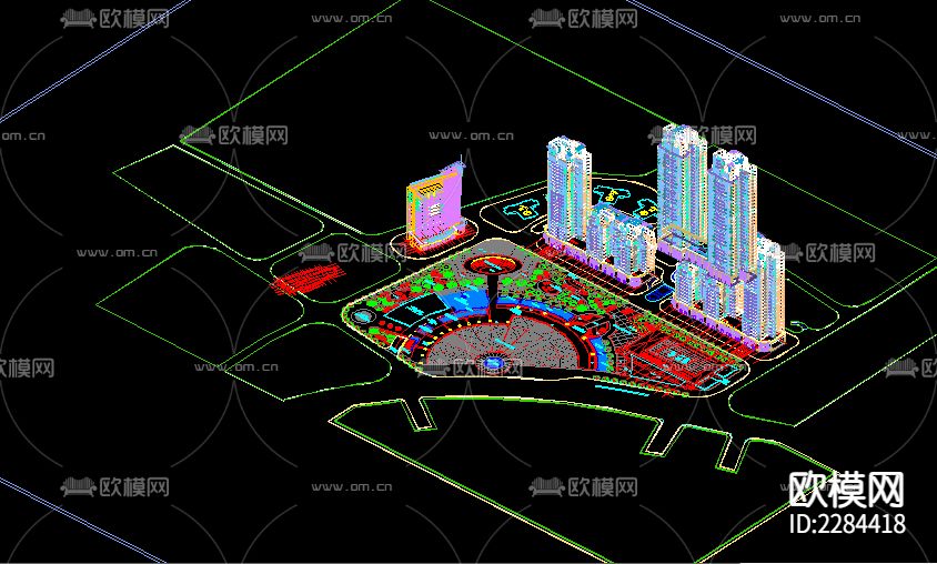 高档小区cad施工图下载
