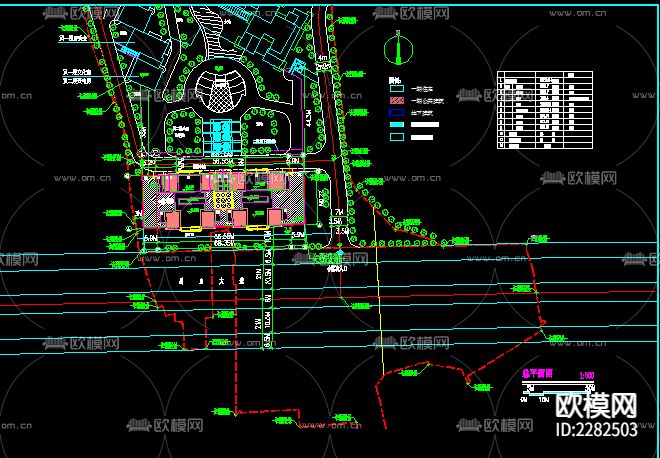 中高层商住楼建筑CAD施工图下载（渲染图1）