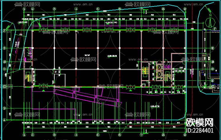 学生宿舍楼cad施工图下载（渲染图5）