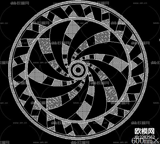 cad无缝石材花CAD施工图下载（渲染图3）