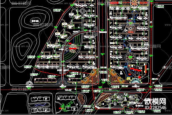 大型社区CAD施工图下载（渲染图2）