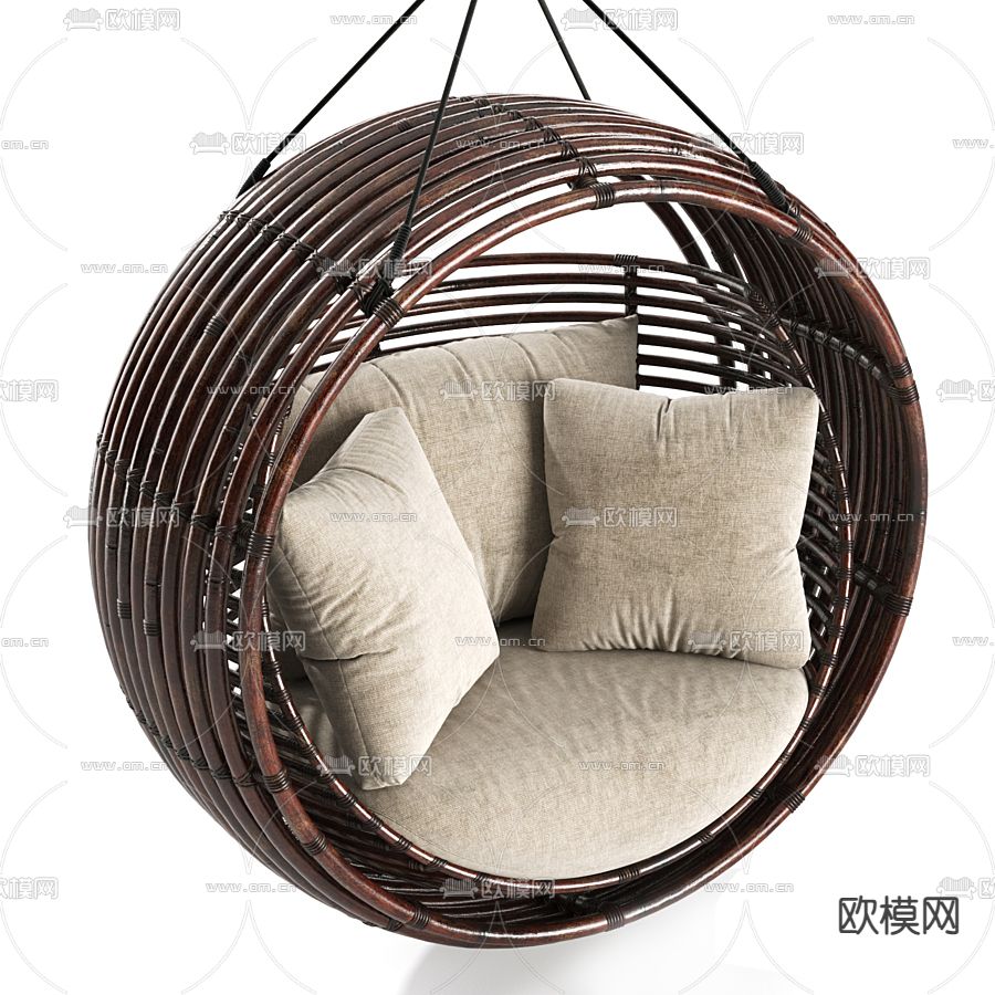 现代休闲吊椅3d模型下载（渲染图2）
