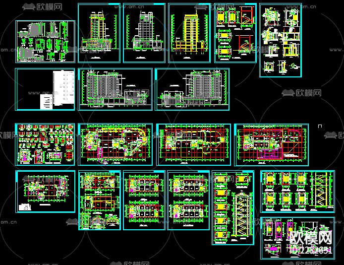 银行大楼cad施工图下载（渲染图1）