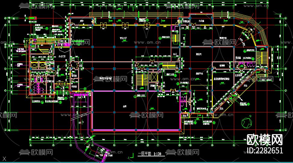 银行大楼cad施工图下载（渲染图3）