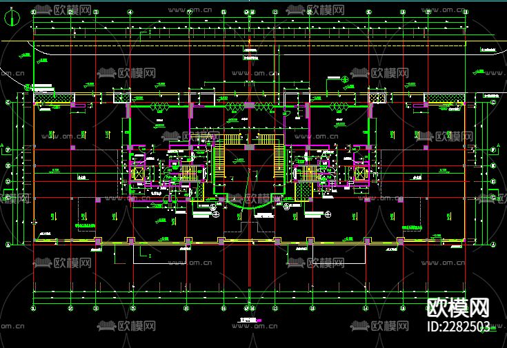 中高层商住楼建筑CAD施工图下载（渲染图5）