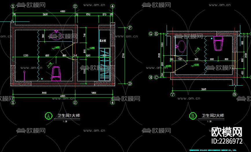 别墅cad施工图下载（渲染图7）