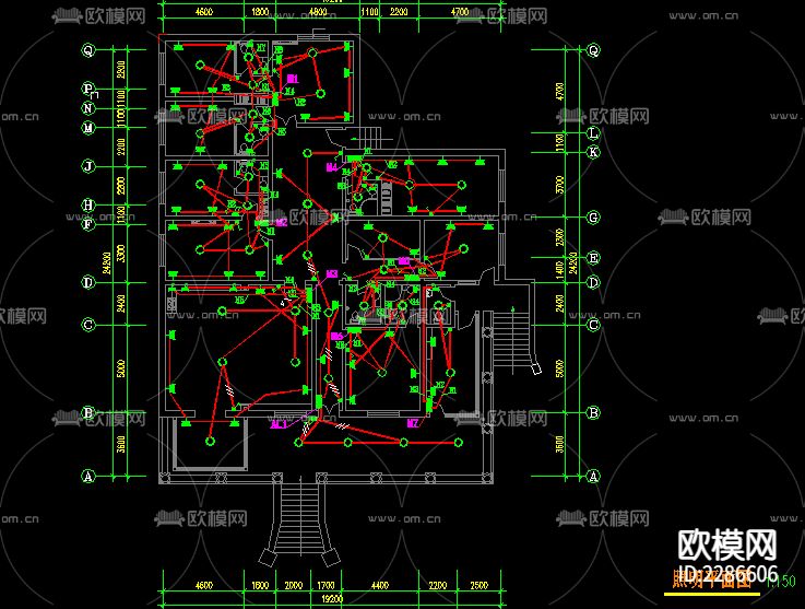 别墅cad施工图下载（渲染图2）