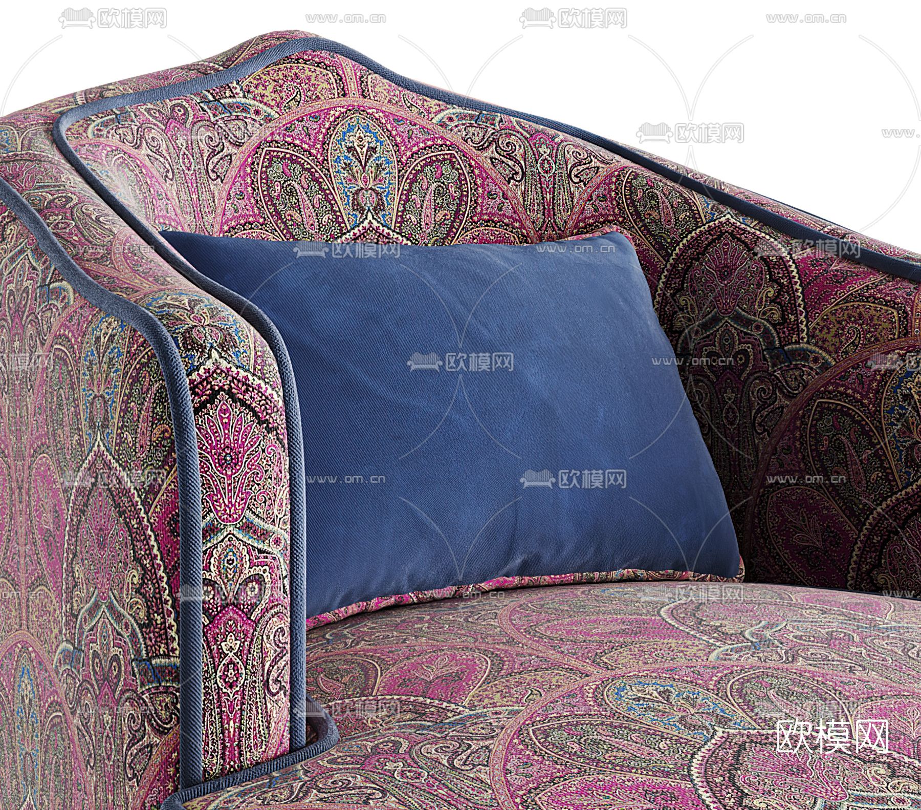 简欧单人沙发3d模型下载（渲染图3）