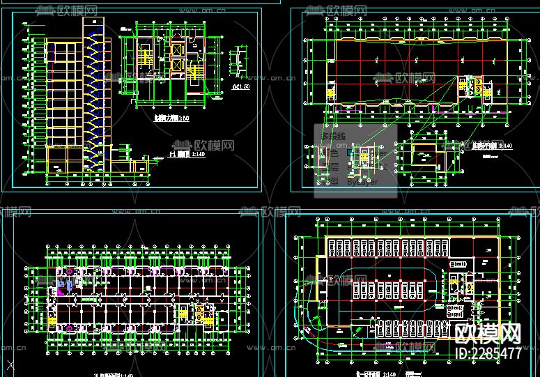 中学教学楼cad建施图下载（渲染图3）
