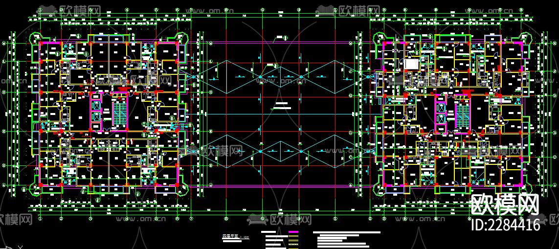 高层商住楼cad施工图下载（渲染图4）