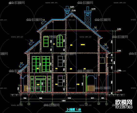 别墅cad施工图下载（渲染图7）