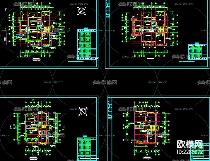 别墅cad施工图下载（渲染图4）