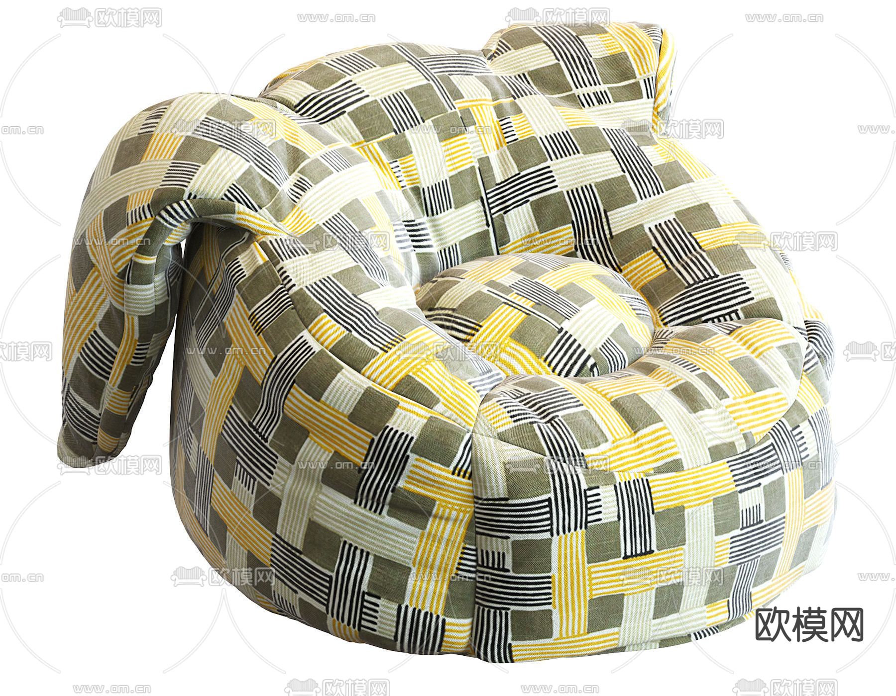 现代懒人沙发 豆袋椅3d模型下载（渲染图2）