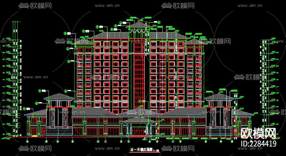 酒店全套cad施工图-免费3dmax模型库-欧模网