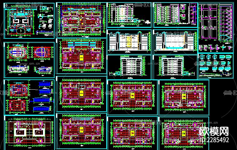 教学楼cad施工图下载（渲染图1）