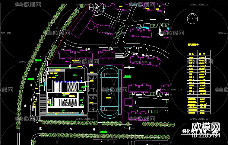 小学教学楼cad平面图下载（渲染图3）