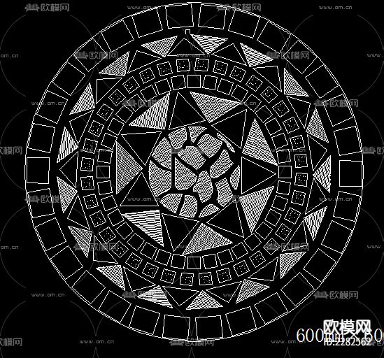 cad无缝石材花CAD施工图下载（渲染图2）