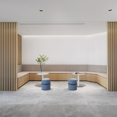  现代公共休息区su模型 