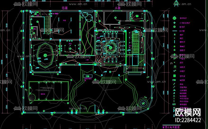 全套别墅装修cad施工图-免费3dmax模型库-欧模网