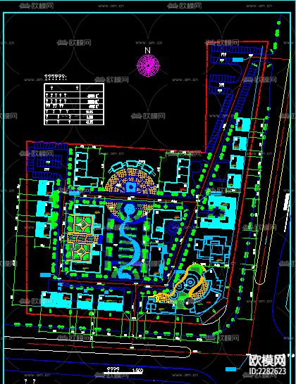 美食城规划cad施工图下载