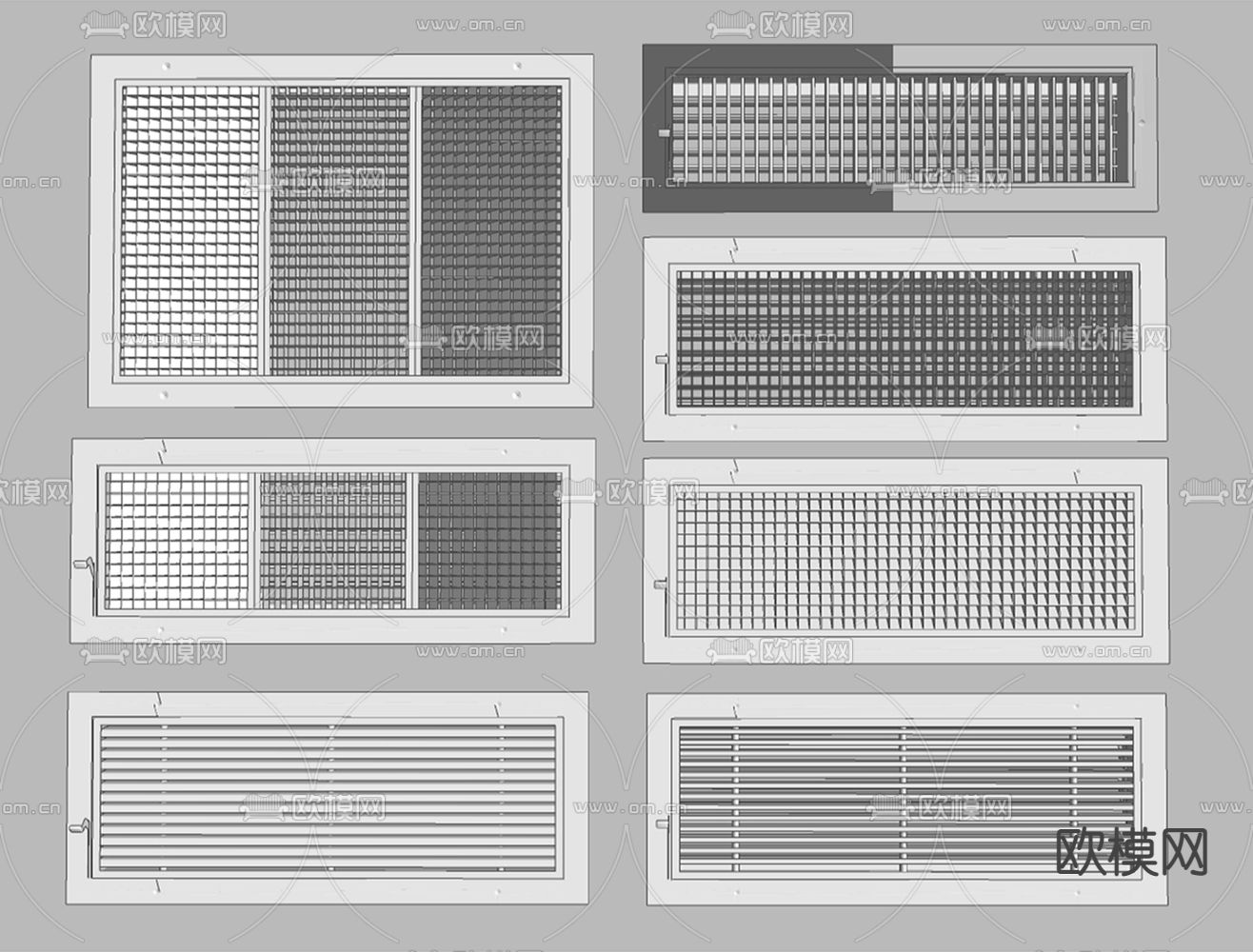 现代空调出风口su模型下载（渲染图2）