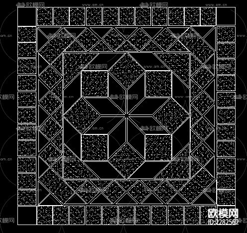 cad无缝石材花CAD施工图下载（渲染图5）