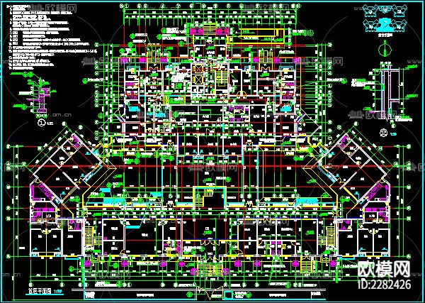 住宅小区cad施工图下载（渲染图4）