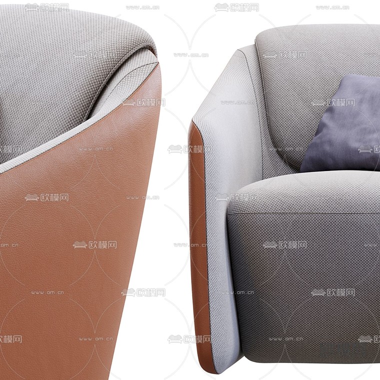 Bossdesign 皮质单人沙发3d模型下载_ID12117445_3dmax免费模型-欧模网